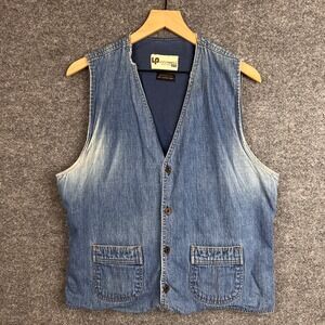 Vintage 70s‎ Levi's Panatela Denim Vest Menswear Western Cowboy Vest Large